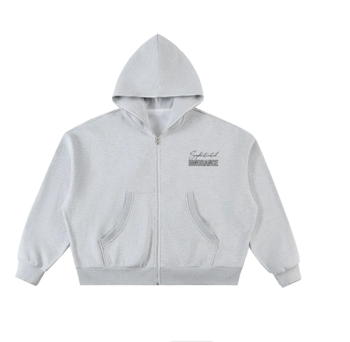 Luxe Fleece Full-Zip Boxy sophisticated Hoodie