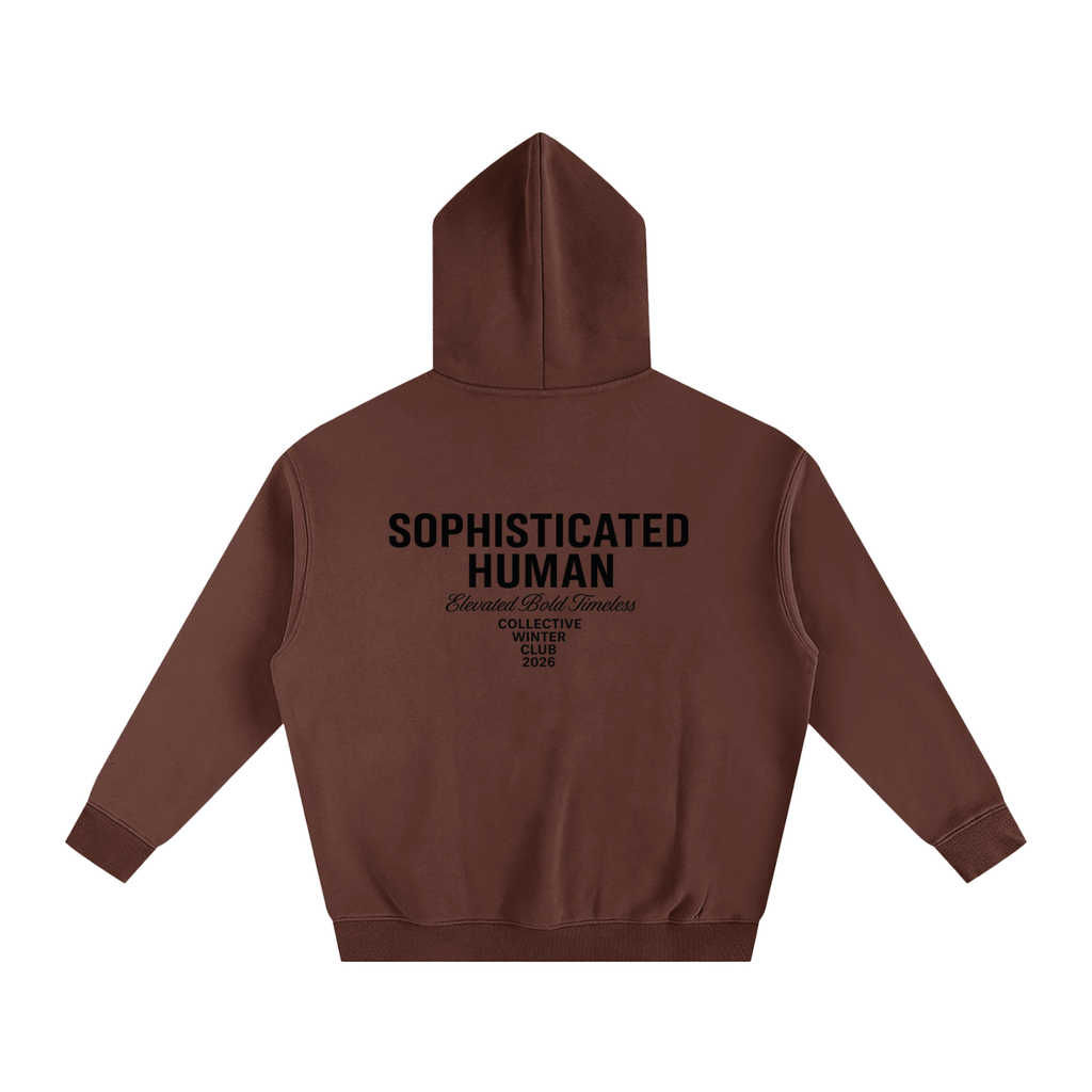 Oversize Fleeced Hoodie  SH Coffee